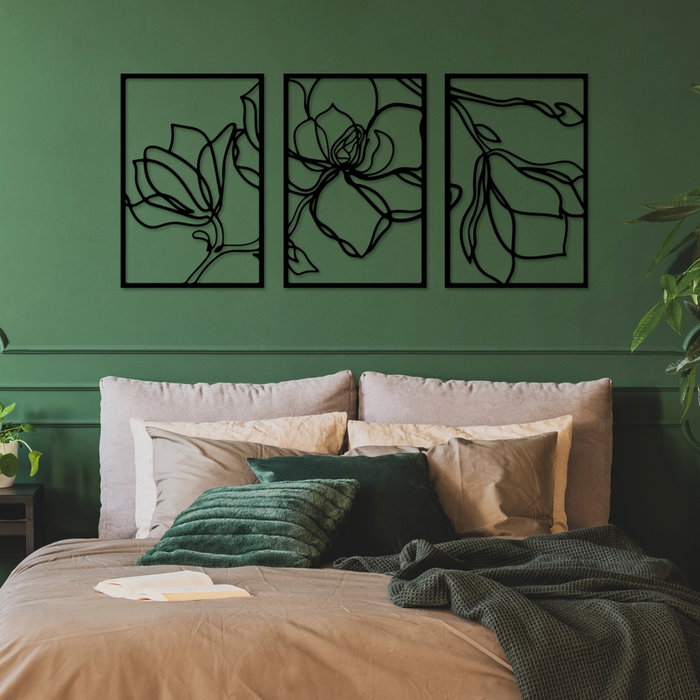 Wallity Erbas-1 Accesorio de Pared Decorativo de Metal Negro (3 Piezas)